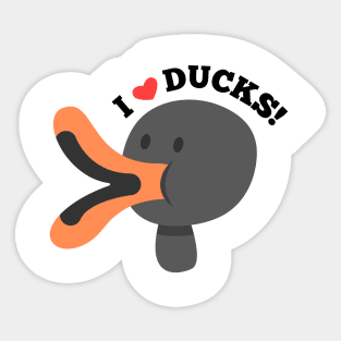 I Love Duck Cartoon Sticker